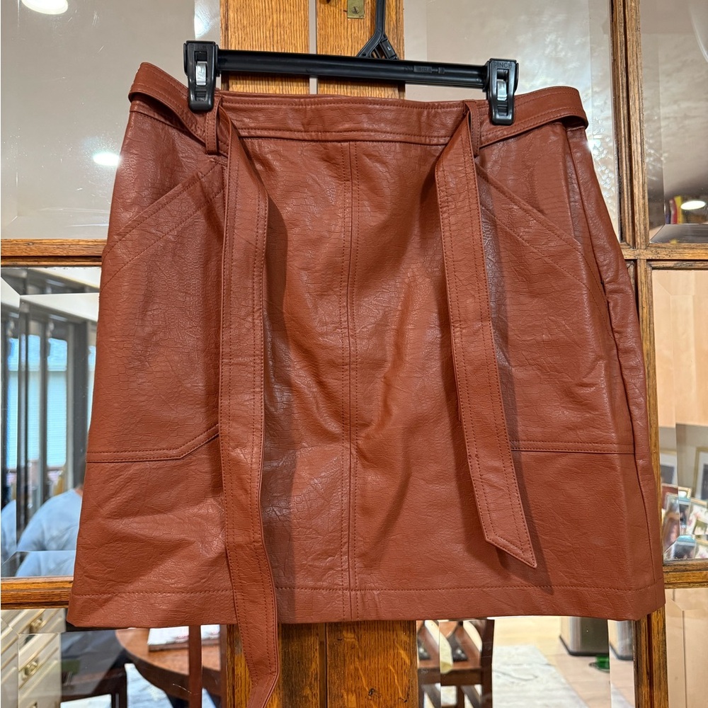 Brown Leather Skirt